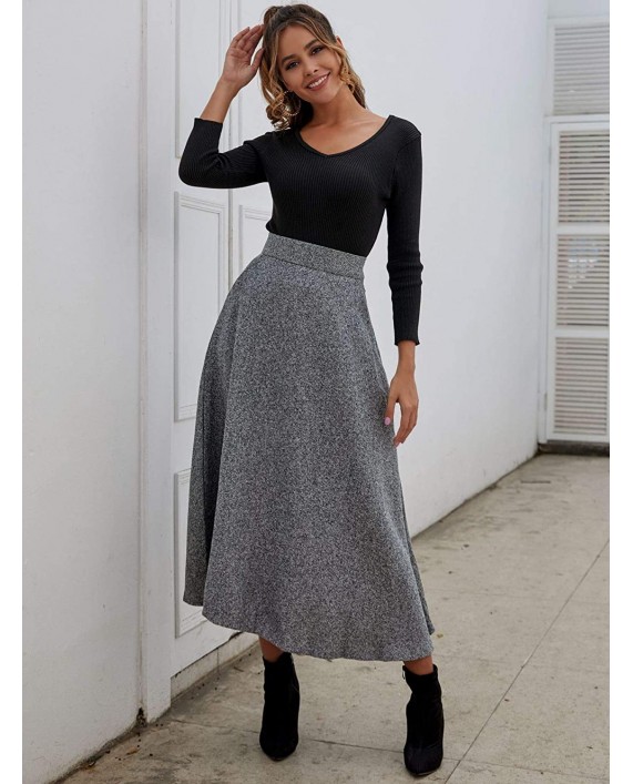 Choies Women's High Waist A-line Flared Long Skirt Winter Fall Midi Skirt at Women’s Clothing store
