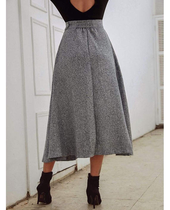Choies Women's High Waist A-line Flared Long Skirt Winter Fall Midi Skirt at Women’s Clothing store