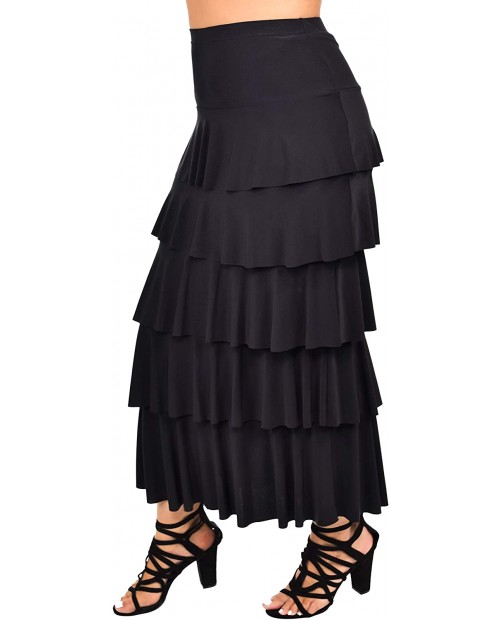 Dare2BStylish Women Boho Waterfall Tiered Layered Maxi Skirt | Reg & Plus Sizes at  Women’s Clothing store
