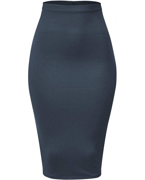 FashionMille Women Ponte Slim Fit Stretch Bodycon Office Pencil Skirt at  Women’s Clothing store