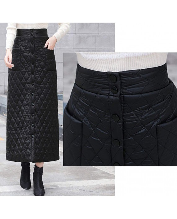 Gihuo Women's Ankle Length Skirt Zip Up Maxi Quilted Skirt at Women’s Clothing store