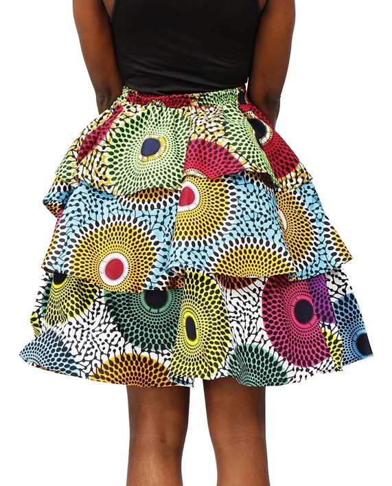 HongyuAmy Women African Skirt Ankara Tradition Print Wax Patchwork Skirts at Women’s Clothing store
