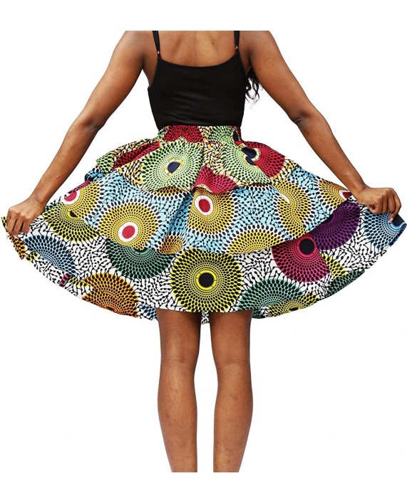 HongyuAmy Women African Skirt Ankara Tradition Print Wax Patchwork Skirts at Women’s Clothing store