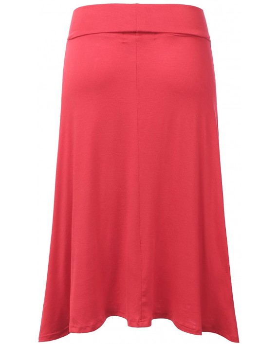 JJ Perfection Women's High Waist Elastic Flared Midi Skirt at Women’s Clothing store