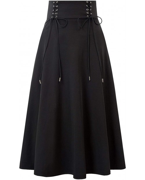 KANCY KOLE Women’s Plus Size Skirts Lightweight Elastic Waist A Line Long Skirts Office Wear Black XXL at  Women’s Clothing store