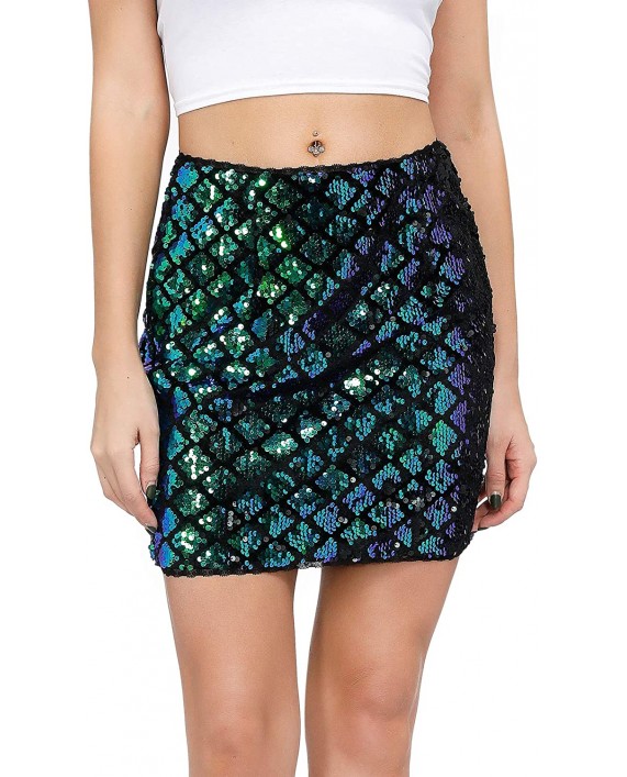 Kate Kasin Women Sexy Club Wear Party Sparkle Sequin Above Knee Pencil Skirt