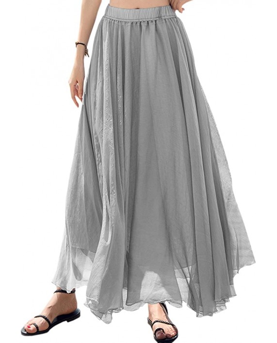LATUD Women Full Ankle Length Maxi Chiffon Long Skirt at Women’s Clothing store