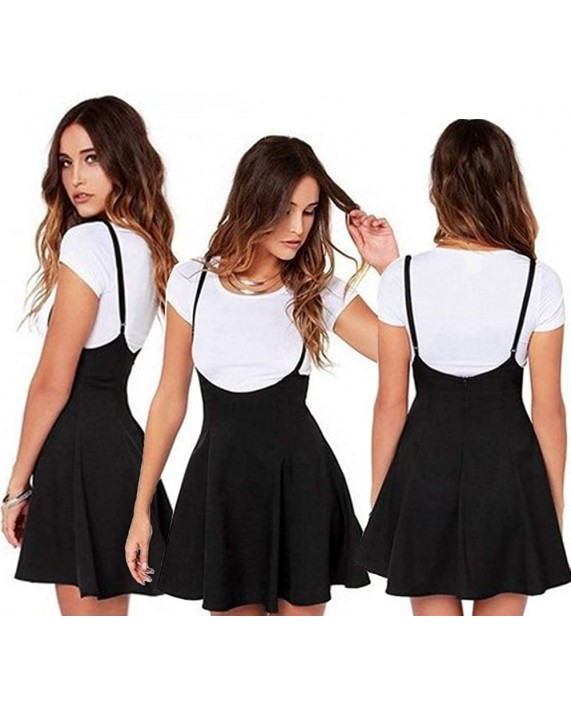 LXXIASHI Women's High Waist Suspender Pleated Skirts Casual School Girls Versatile Strappy Dress at Women’s Clothing store
