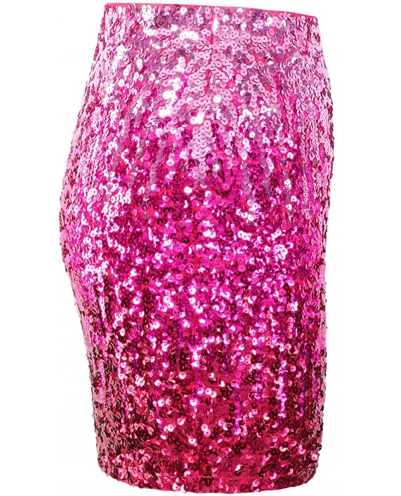 MANER Women's Sequin Skirt Sparkle Stretchy Bodycon Mini Skirts Night Out Party at Women’s Clothing store