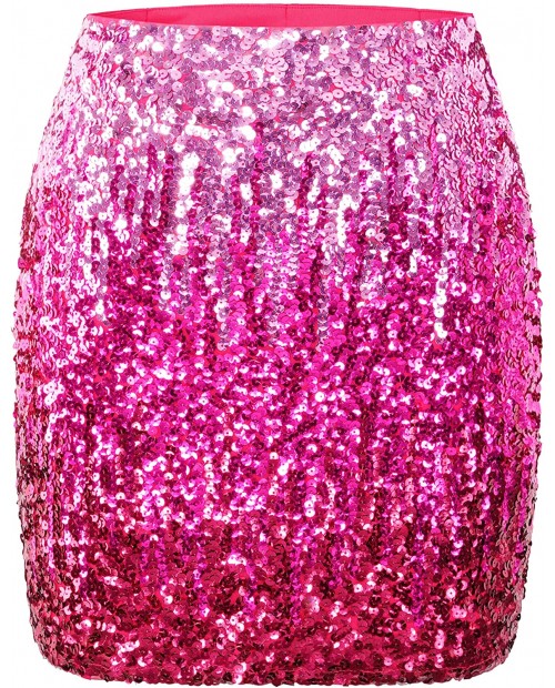 MANER Women's Sequin Skirt Sparkle Stretchy Bodycon Mini Skirts Night Out Party at  Women’s Clothing store