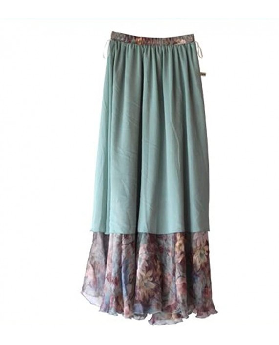 MINGXIN Women's Blending Maxi Chiffon Pleated Ankle-Long Skirt Multi5 at Women’s Clothing store