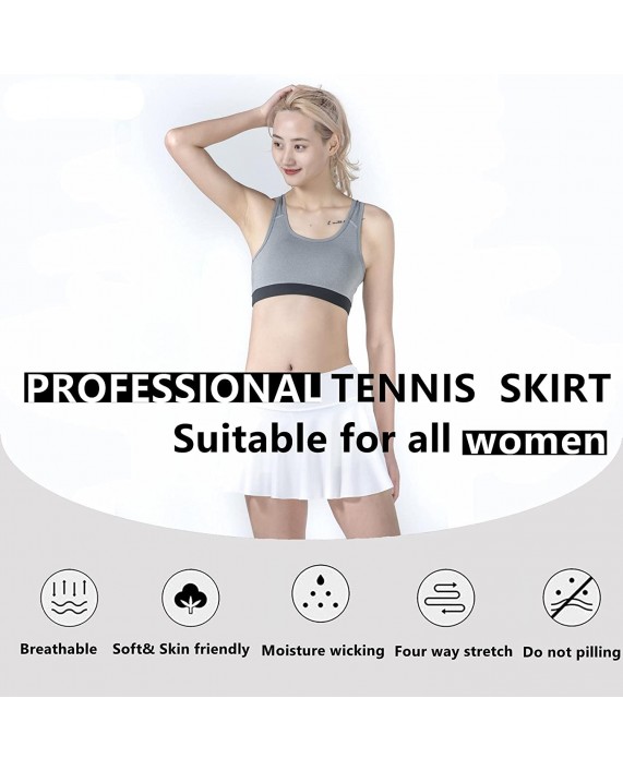Nother Women's Tennis Skirts with Pockets Actice Skorts for Golf Yoga Workout Running Athletic Shorts Pleated Skirts