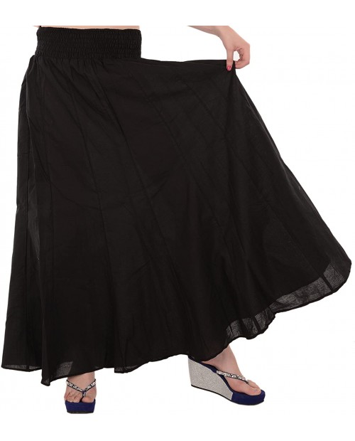 SNS Pure Cotton Beach Long Maxi Evening Skirt One Size Black at  Women’s Clothing store