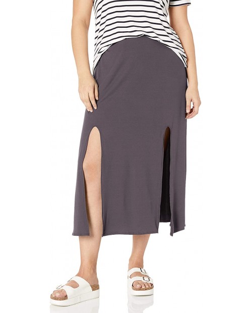Star Vixen Women's Plus-Size Modest Soft Knit Pull-on Midi-Length Skirt at  Women’s Clothing store