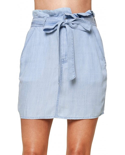 Sugar Lips Women's Arizona Frayed Chambray Mini Skirt at  Women’s Clothing store
