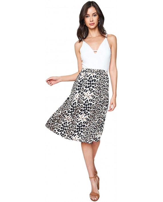 Sugar Lips Women's Leopard Satin Slip Skirt at Women’s Clothing store