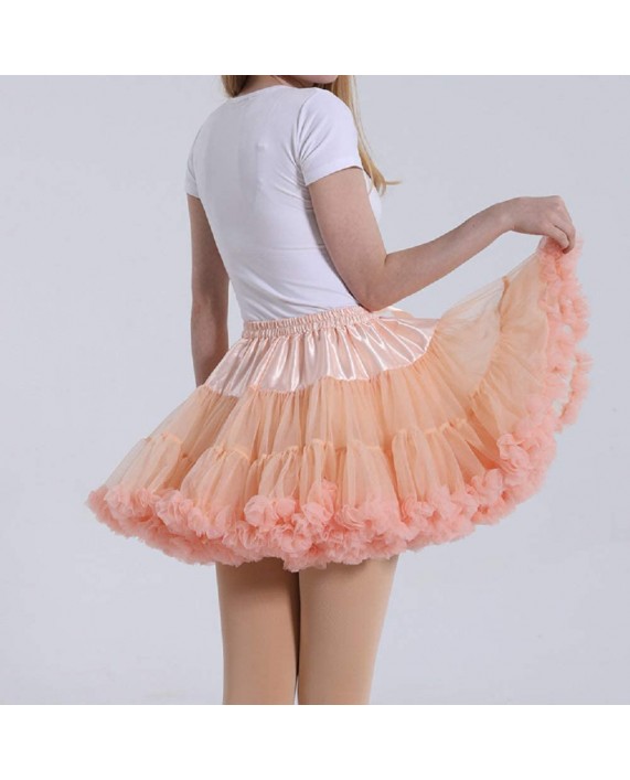 TaoQi Womens Bubble Skirt Pettiskirt Tutu Ball Gown Fluffy Skirt Petticoat Pink White at Women’s Clothing store
