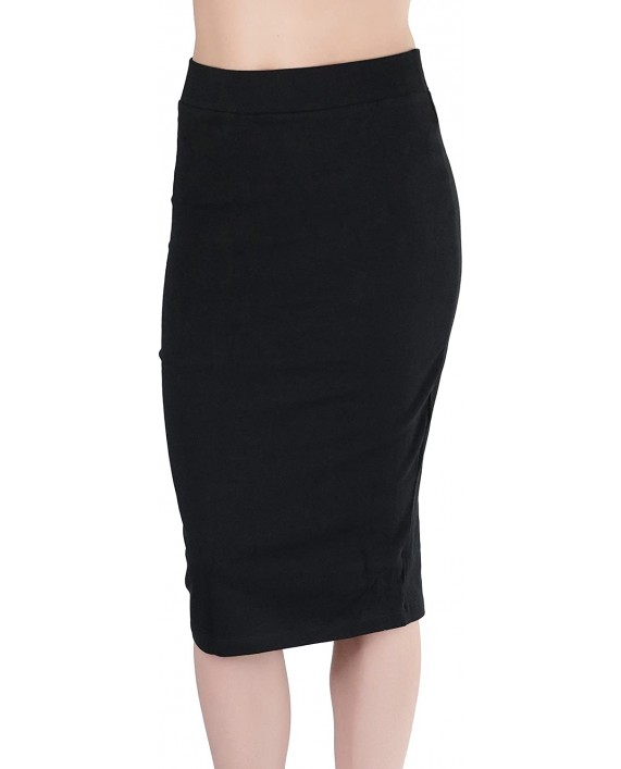 ToBeInStyle Women's Premium Cotton-Blend Basic Knee Skirt at Women’s Clothing store