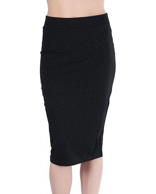 ToBeInStyle Women's Premium Cotton-Blend Basic Knee Skirt at Women’s Clothing store