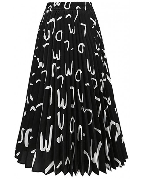 TONCHENGSD Women's Retro Midi High Waist Pleated Skirt Leopard Print Skirt at  Women’s Clothing store