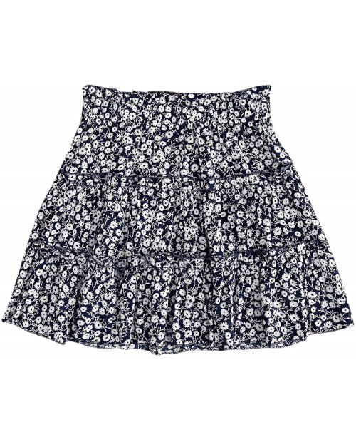WDIRARA Women's Floral Print Ruffle High Waist Frill Trim Summer Mini Skirt at  Women’s Clothing store