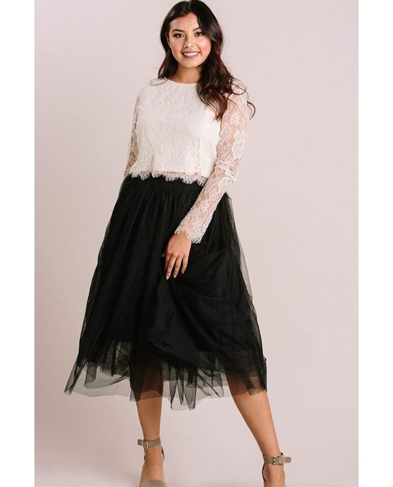 Women's Classic Tulle Midi Skirt - Cute Soft for Engagements Weddings or Special Occaision! at Women’s Clothing store