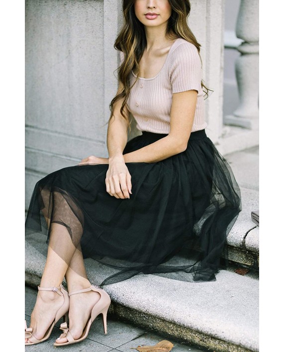Women's Classic Tulle Midi Skirt - Cute Soft for Engagements Weddings or Special Occaision! at Women’s Clothing store