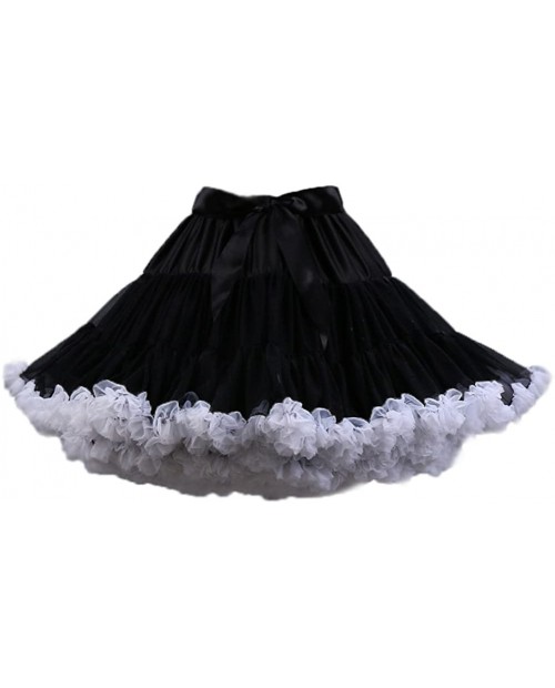 Women's Elastic Chiffon Petticoat Puffy Tutu Tulle Skirt Princess Ballet Dance Pettiskirts Underskirt Multi-Layer Black White at  Women’s Clothing store