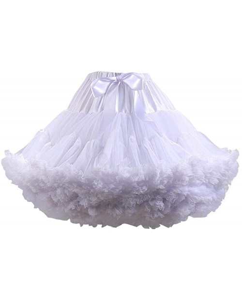 Women's Puffy Tutu Skirt Soft Tulle Petticoat Elastic Waist Princess Pettiskirt Ballet Dance Short Tutu Skirts White at  Women’s Clothing store