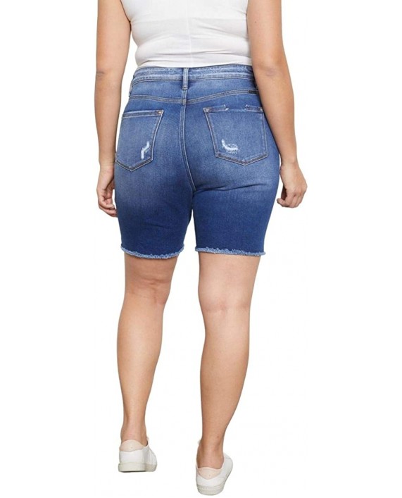 Kancan Women's Plus Size High Rise Raw Hem Bermuda Shorts - KC8583M-P at Women’s Clothing store