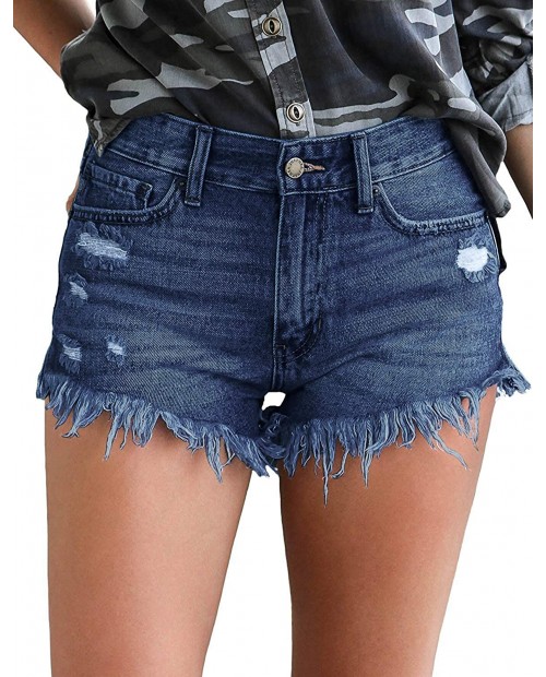 Luodemiss womens Denim Shorts at  Women’s Clothing store