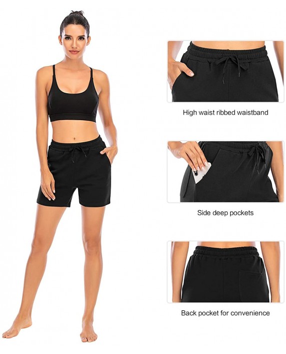 MIDOSOO Womens Cozy Banded Waist Running Fitness Workout Shorts with Pockets