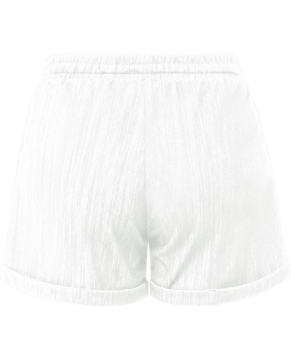 Raroauf Women's Drawstring Elastic Waist Comfy Cotton Bermuda Beach Shorts Plus Size 2-20 at Women’s Clothing store