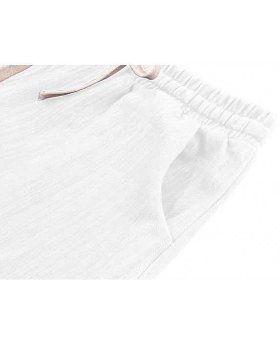 Raroauf Women's Drawstring Elastic Waist Comfy Cotton Bermuda Beach Shorts Plus Size 2-20 at Women’s Clothing store