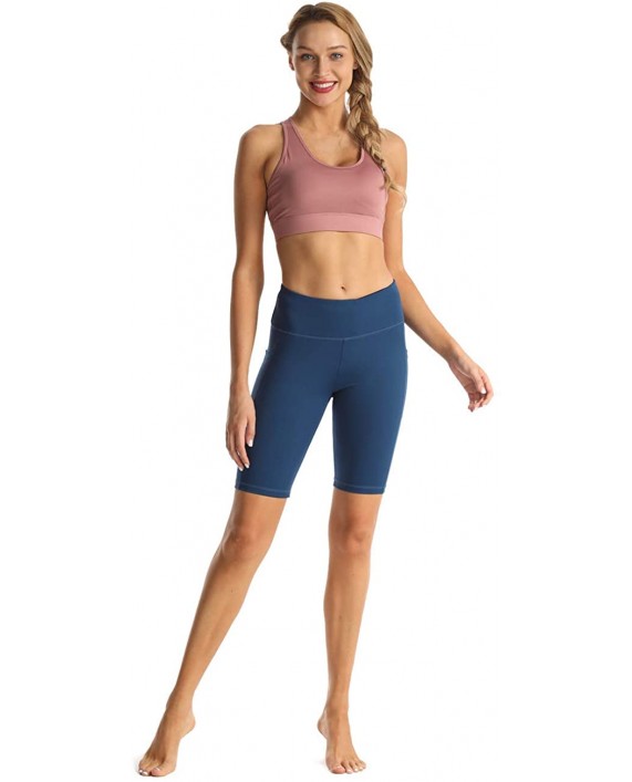 Rocorose Women's Shorts Tummy Control High Waist Butt Lifting Workout Biker Yoga Shorts with Side Pockets
