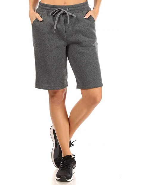 ShoSho Womens French Terry Bermuda Fleece Lined Shorts at  Women’s Clothing store