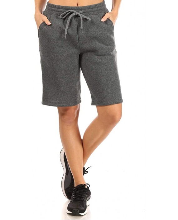 ShoSho Womens French Terry Bermuda Fleece Lined Shorts at Women’s Clothing store