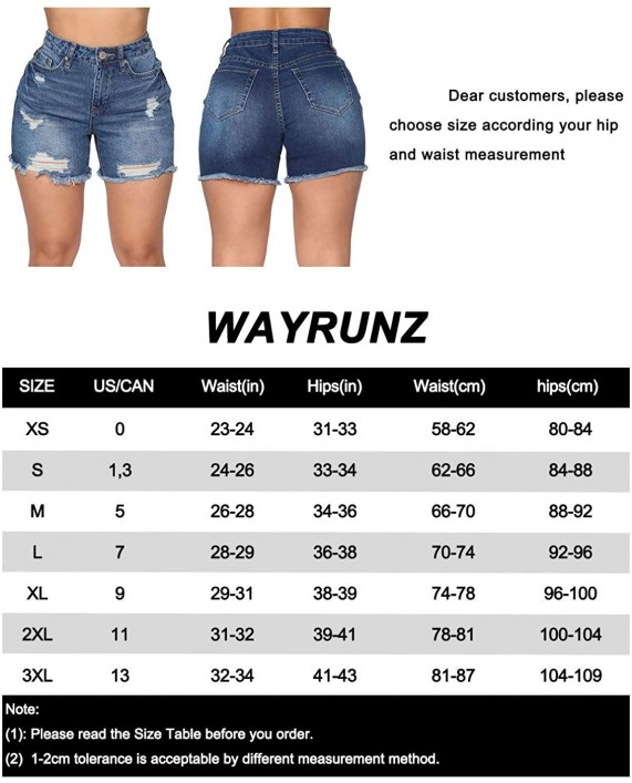 WAYRUNZ Womens Mixer Distressed Denim Shorts Bermudas Junior Short Jeans at Women’s Clothing store