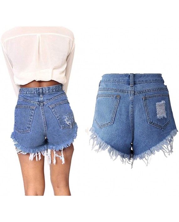 Women's Casual Stretchy Denim Shorts Hot Pants with Pockets at Women’s Clothing store
