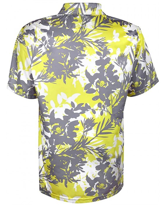 TattooGolf Hawaiian Print ProCool Men's Golf Shirt at Men’s Clothing store