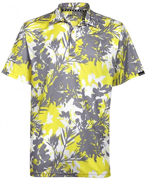 TattooGolf Hawaiian Print ProCool Men's Golf Shirt at Men’s Clothing store