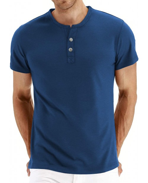 Aiyino Mens Casual Slim Fit Long Sleeve Henley T-Shirts Cotton Shirts at  Men’s Clothing store