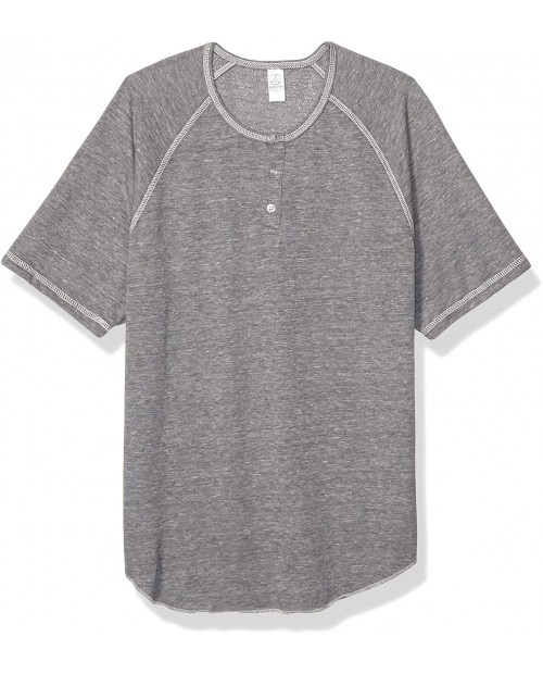 Alternative Men's Eco-Jersey Raglan Henley T-Shirt at  Men’s Clothing store