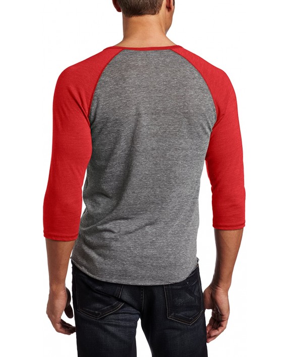 Alternative Men's Raglan 3 4 Sleeve Henley Shirt at Men’s Clothing store