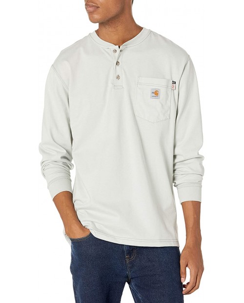 Carhartt Men's Flame Resistant Force Cotton Long Sleeve Henley at  Men’s Clothing store