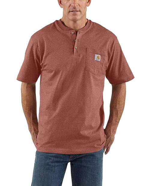 Carhartt Men's Workwear Pocket Henley Shirt Regular and Big & Tall Sizes at  Men’s Clothing store