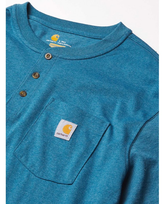 Carhartt Men's Workwear Pocket Henley Shirt Regular and Big & Tall Sizes Ocean Blue Heather 6.5N at Men’s Clothing store
