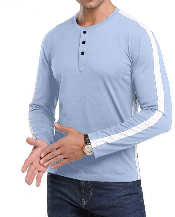 CHAKTON Men's Henley T-Shirts Casual Long Sleeve Lightweight Cotton Shirts at Men’s Clothing store