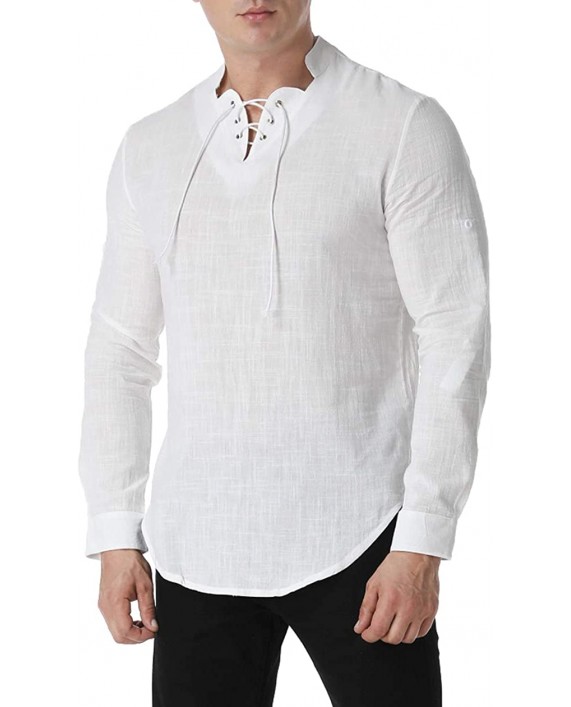 GAESHOW Mens Henleys Shirts Lightweight Cotton Long Short Sleeve Exchange Beach Yoga Tunic Loose Fit Tops |