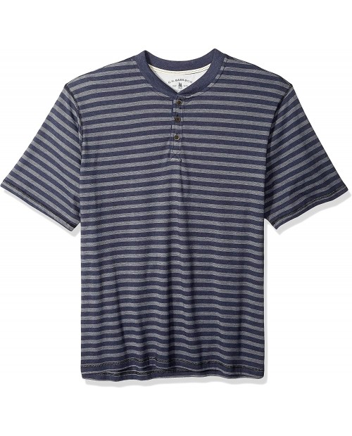 G.H. Bass & Co. Men's Madawaska Short Sleeve Feeder Stripe Henley Shirt at  Men’s Clothing store